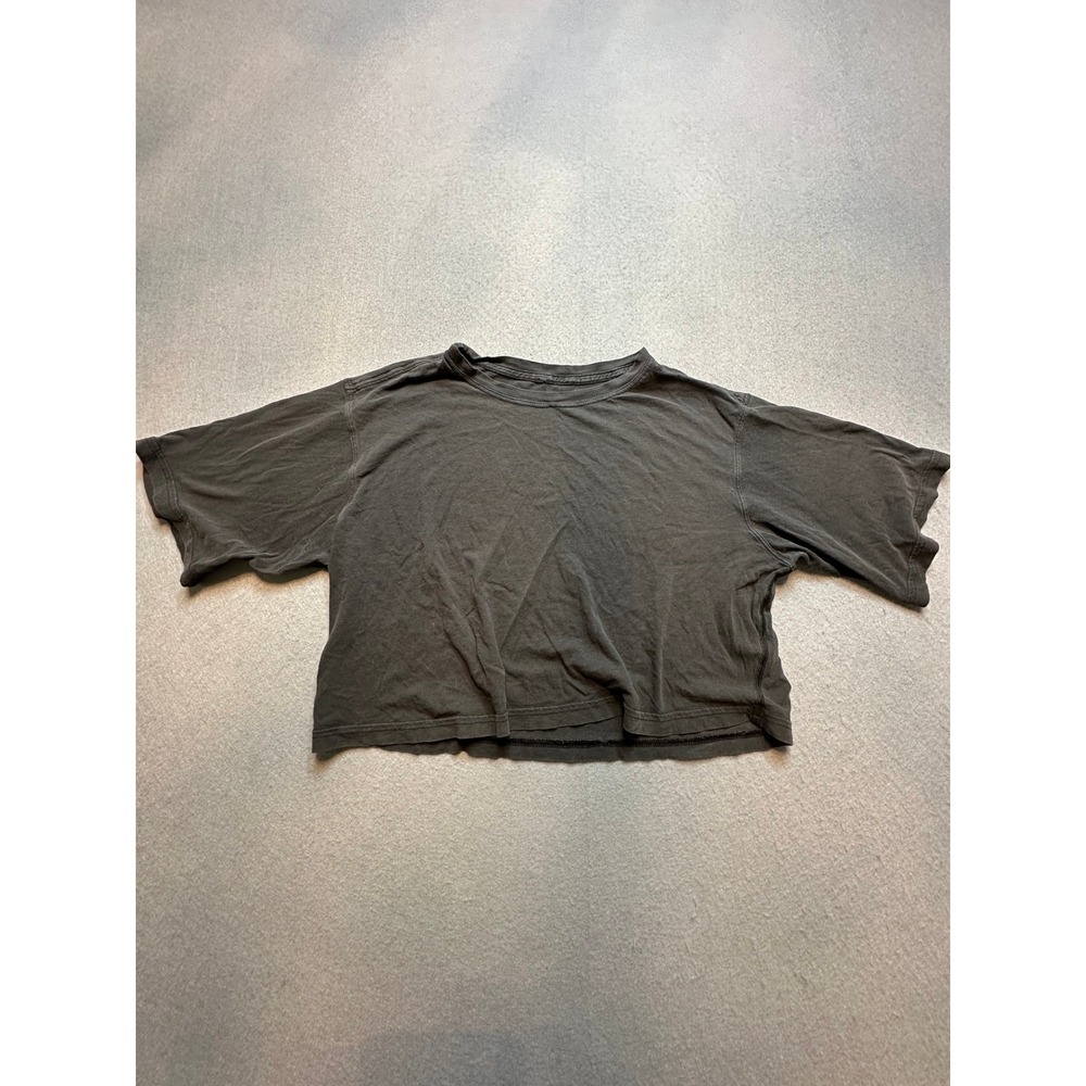 Lululemon Cates Crop Tee Faded Black Short Sleeve Boxy T-Shirt Size 4 - 72